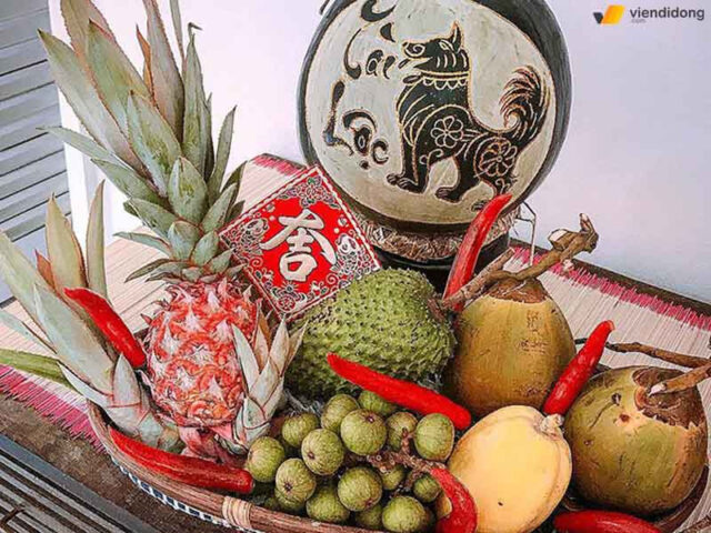 Mâm ngũ quả ngày Tết đẹp mang ý nghĩa Cầu Sung Vừa Đủ Xài với các loại quả đặc trưng miền Nam