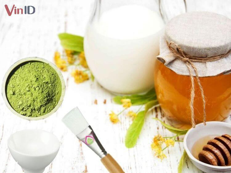 Mặt nạ bột trà xanh mật ong sữa tươi giúp da mịn màng
