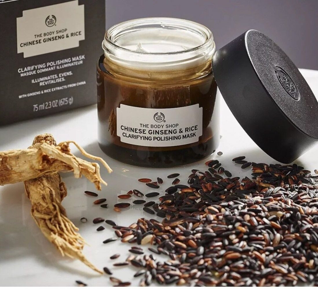 Mặt nạ The Body Shop Chinese Ginseng &amp; Rice Clarifying Polishing Mask với thành phần tự nhiên, mặt nạ tốt nhất hiện nay cho da sáng mịn