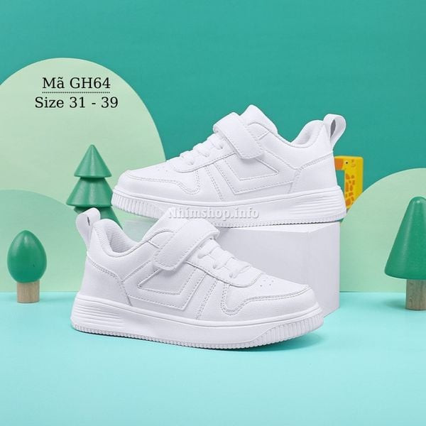 Mẫu giày cho bé gái 6 tuổi màu trắng năng động GH64