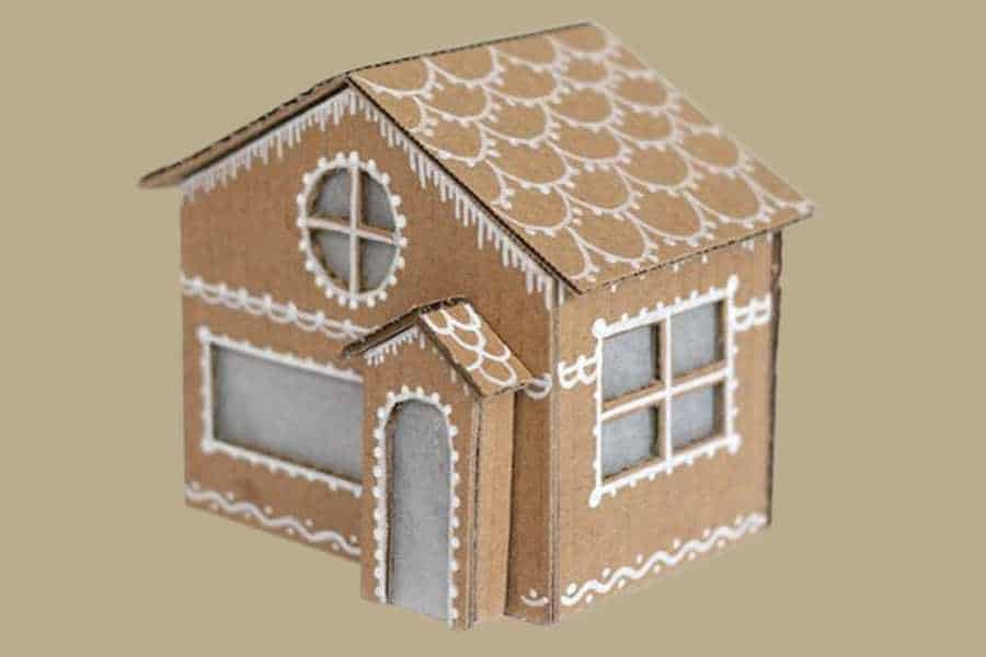 Mẫu ngôi nhà bằng giấy đơn giản thứ năm với thiết kế hiện đại và màu sắc pastel