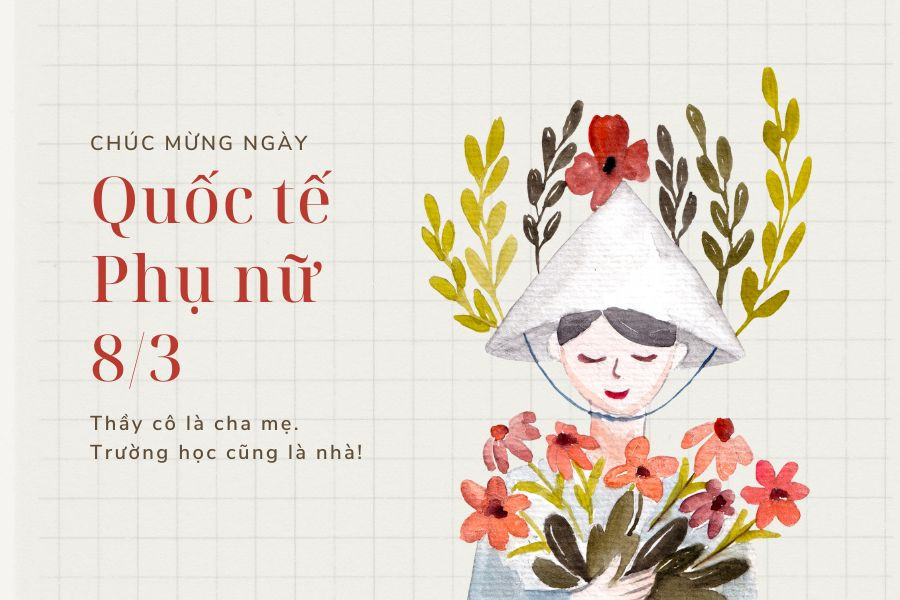 Mẫu thiệp 8/3 tặng cô giáo từ Canva số 2, đa dạng ý tưởng cho cách làm thiệp 8 3 tặng cô giáo.
