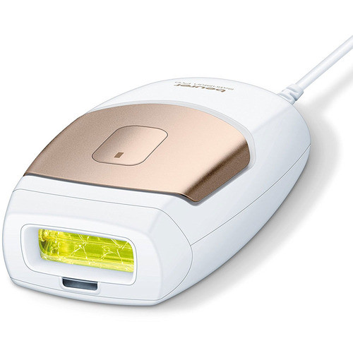 Máy triệt lông mini Beurer IPL7500 màu trắng, kiểu dáng ergonomic, thể hiện sự thoải mái khi sử dụng.