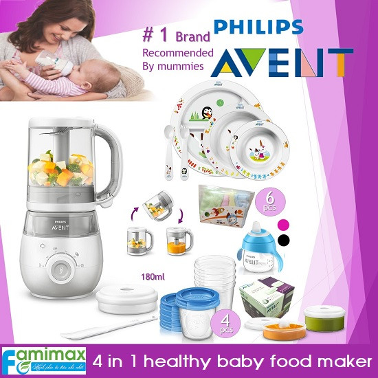 máy xay hấp thức ăn cho bé, chuẩn bị đồ ăn dặm