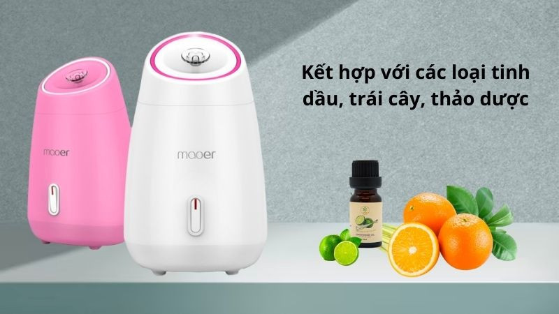 Máy xông hơi Maoer có khả năng kết hợp tinh dầu và thảo dược, tăng cường hiệu quả chăm sóc da