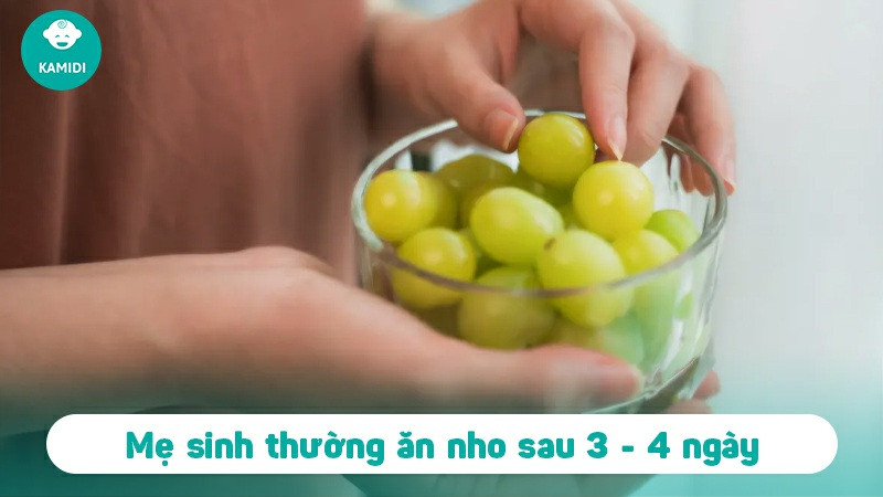 Mẹ sau sinh ăn nho được không