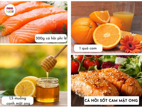 Món cá hồi sốt cam mật ong hấp dẫn cho bé ăn dặm