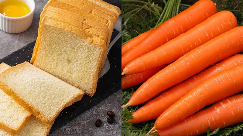 Nguyên liệu chuẩn bị cháo bánh mì cà rốt tươi ngon cho bé