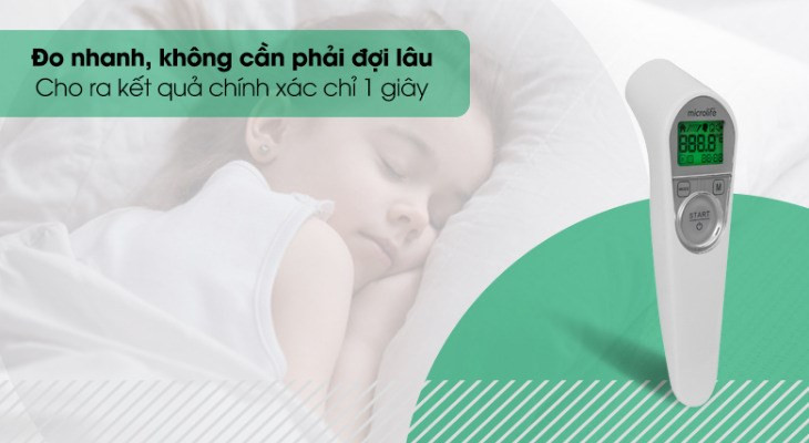 Nhiệt kế điện tử hồng ngoại Microlife NC200 hỗ trợ đo nhanh và chính xác chỉ trong 1 giây