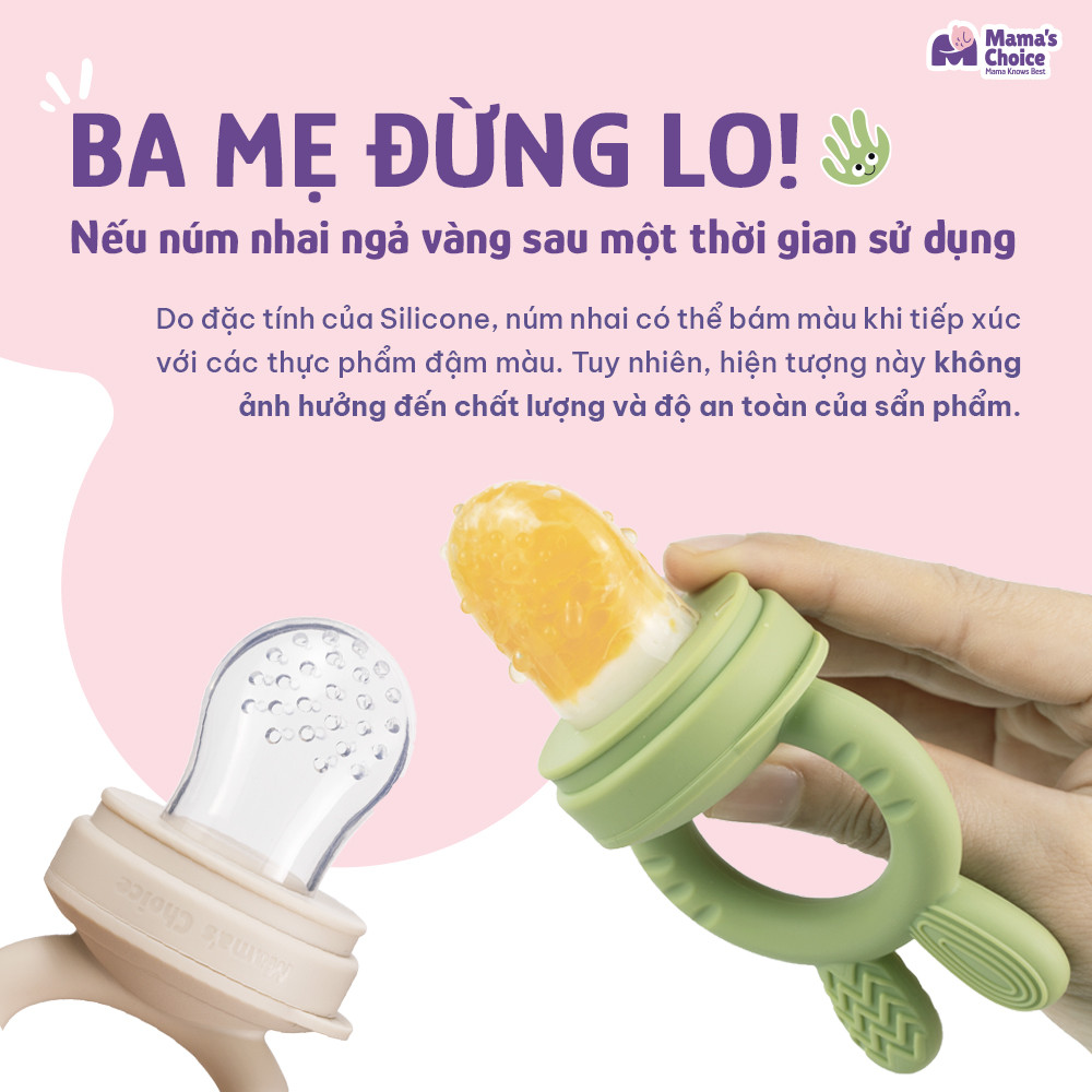 Núm nhai cho bé ăn dặm có thể bị bám màu theo thời gian sử dụng