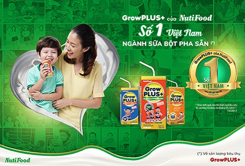 NutiFood nhận danh hiệu nhãn hiệu sữa trẻ em số 1 Việt Nam