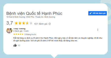 Phản hồi chi tiết về dịch vụ tại bệnh viện quốc tế phụ sản Hạnh Phúc