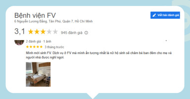 Phản hồi tích cực về dịch vụ bệnh viện quốc tế phụ sản FV