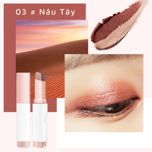 Phấn mắt dạng thỏi có thiết kế nhỏ gọn, tiện lợi