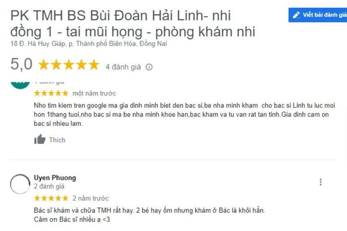 Phòng khám chuyên khoa tai mũi họng Biên Hòa của bác sĩ Hải Linh