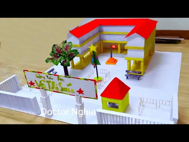 Hướng dẫn chi tiết làm mô hình trường học bằng bìa cát tông sáng tạo tại nhà