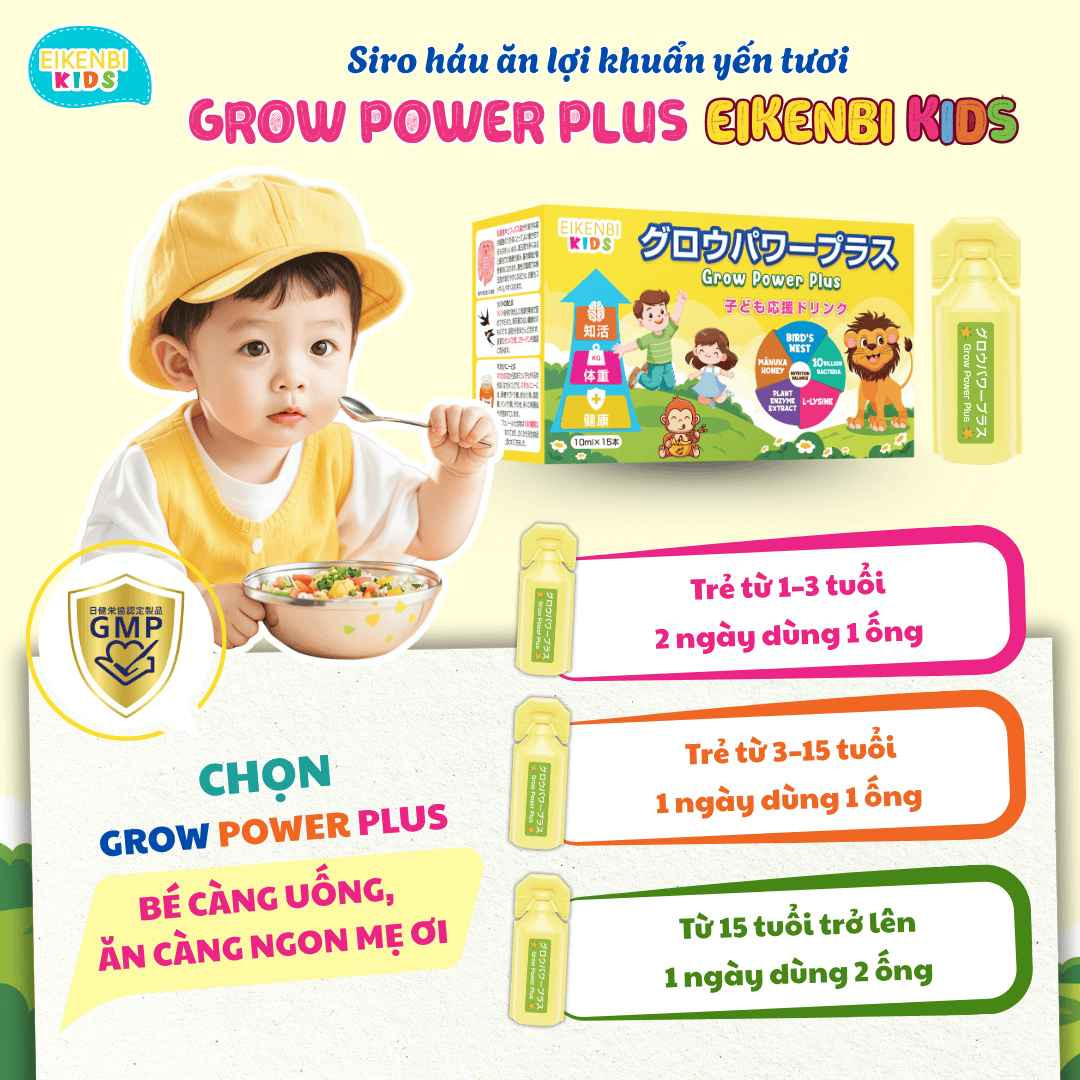 Siro hấu ăn lợi khuẩn yến tươi Grow Power Plus Eikenbi Kids