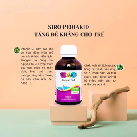 Siro vitamin Pediakid Immuno Fort với chiết xuất tự nhiên tăng cường miễn dịch cho trẻ
