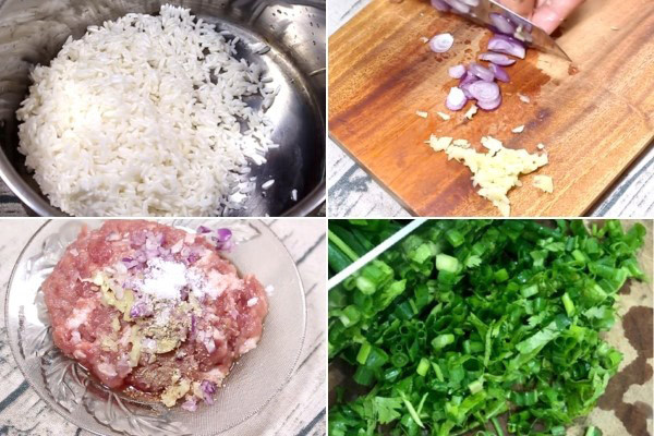 Sơ chế nguyên liệu cẩn thận là bước quan trọng khi nấu cháo bí đỏ thịt bằm