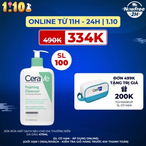 Top 10 sữa rửa mặt tốt nhất hiện nay - CeraVe Foaming Facial Cleanser