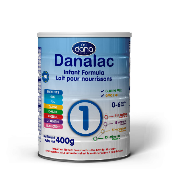 Sữa bột Danalac Giai đoạn 1 cho trẻ sơ sinh 0-6 tháng, hộp 400g