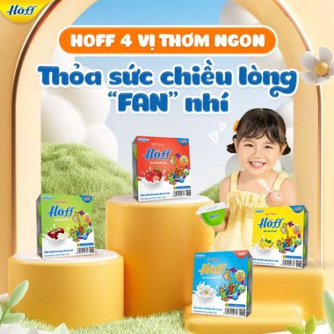 Sữa chua Hoff – một trong những loại sữa chua tốt cho bé với nhiều hương vị trái cây