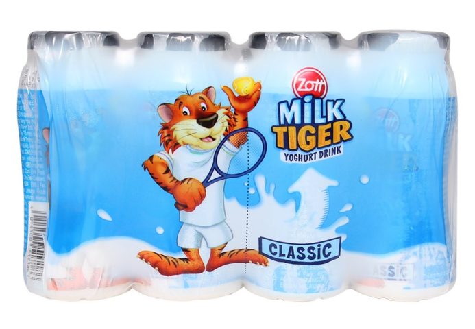 Sữa chua uống Zott Milk Tiger Classic lốc 4 hộp x 70ml dinh dưỡng cho trẻ em