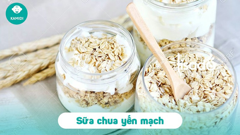 sữa chua yến mạch kết hợp trái cây tốt cho hệ tiêu hóa bà bầu