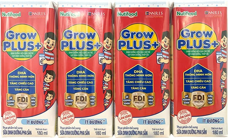 Sữa Grow Plus đỏ pha sẵn 180ml tiện lợi cho bé biếng ăn