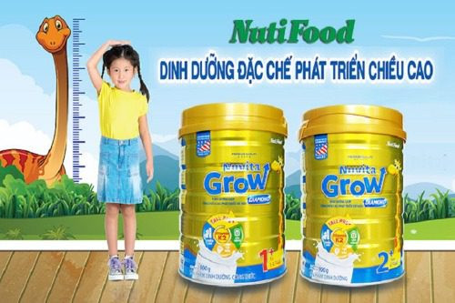 Sữa Nutifood Nuvita Grow giúp tăng chiều cao tối đa