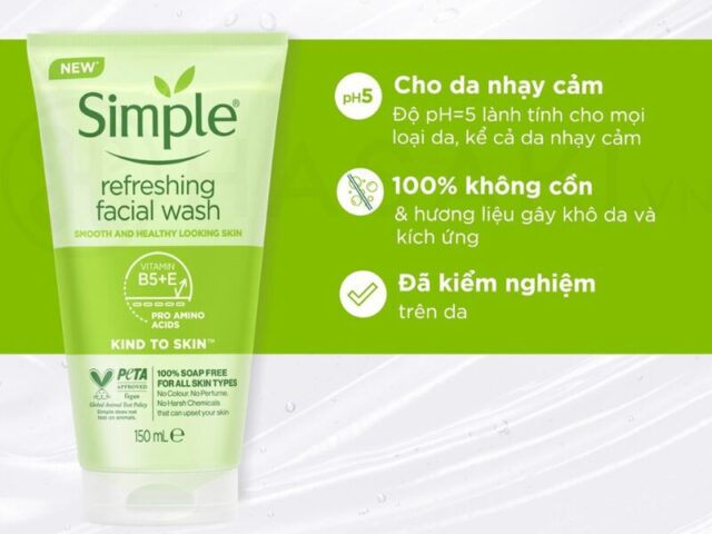 Top 10 sữa rửa mặt tốt nhất hiện nay - Sữa rửa mặt Simple
