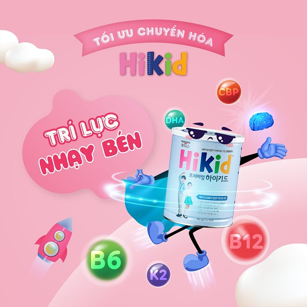 Sữa tách béo tăng chiều cao Hikid Premium hỗ trợ phát triển trí não toàn diện