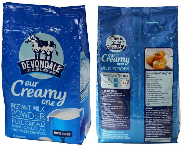 Sữa tươi dạng bột nguyên kem Devondale