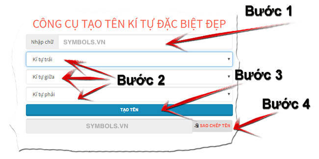 Giao diện công cụ tạo tên tiếng Trung hay cho nữ trong game với ký tự đặc biệt và phông chữ đẹp.