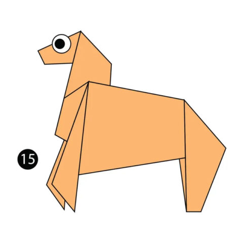 Thành phẩm ngựa giấy origami đơn giản cho bé đã hoàn thành