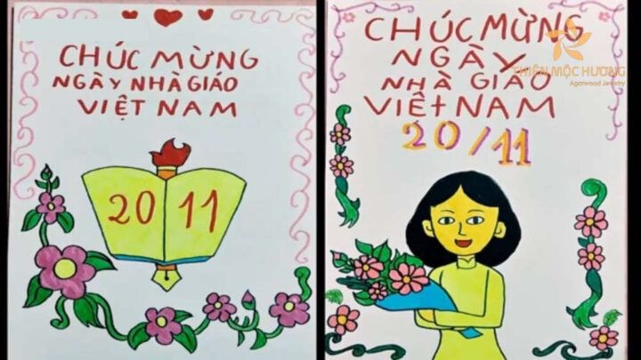 Thiệp chúc mừng 20 tháng 11 nhẹ nhàng và thanh lịch tặng cô giáo