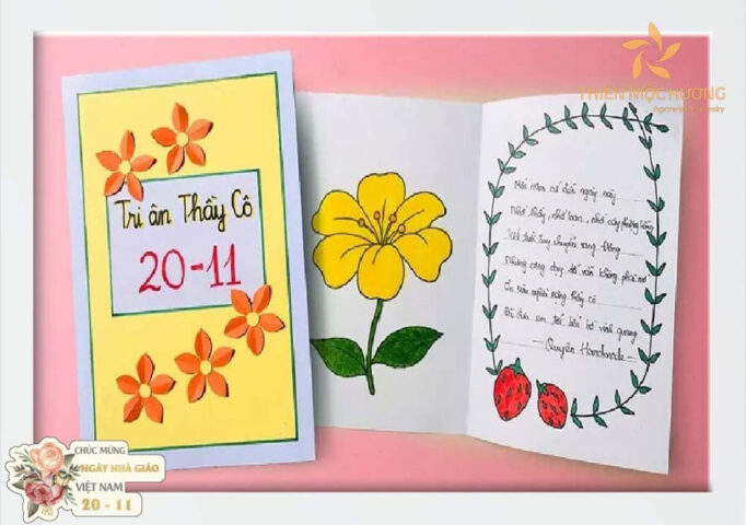 Thiệp đẹp ngày 20 tháng 11 trang trọng dành tặng thầy giáo kính yêu