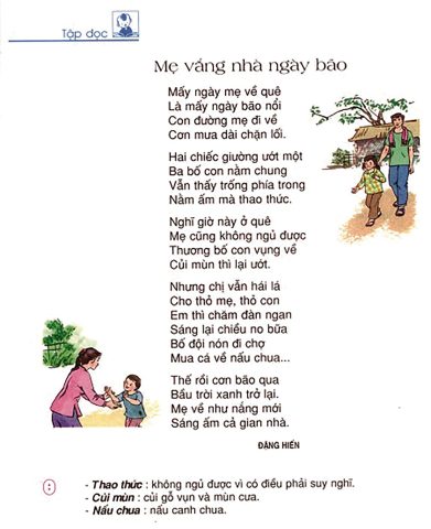 Thơ Về Tình Cảm Gia Đình: Sâu Sắc Qua “Mẹ Vắng Nhà Ngày Bão”
