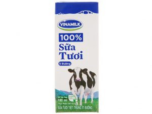 Thùng sữa tươi Vinamilk 100% ít đường 180ml loại 48 hộp