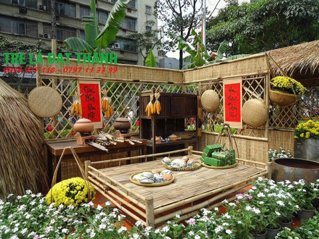 Tiểu cảnh Tết quê đơn giản nhưng vẫn giữ được nét truyền thống