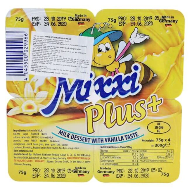 Váng sữa Mixxi nhập khẩu từ Đức hỗ trợ phát triển chiều cao