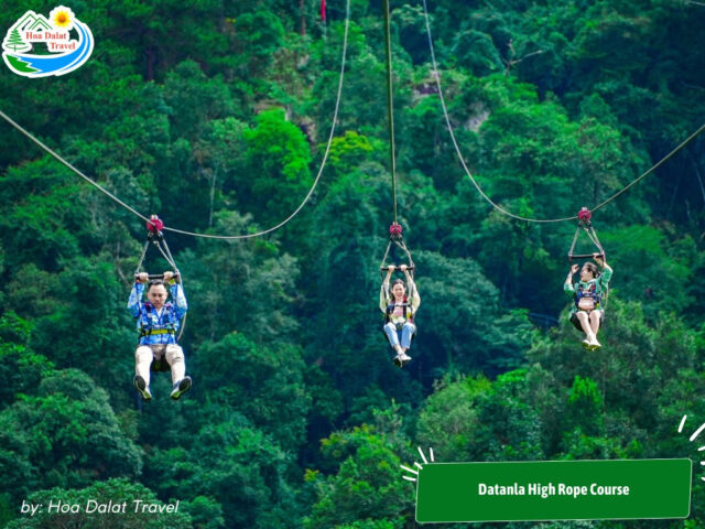 Trải nghiệm đu dây tại Datanla High Rope Course, khu vui chơi trẻ em ở Đà Lạt