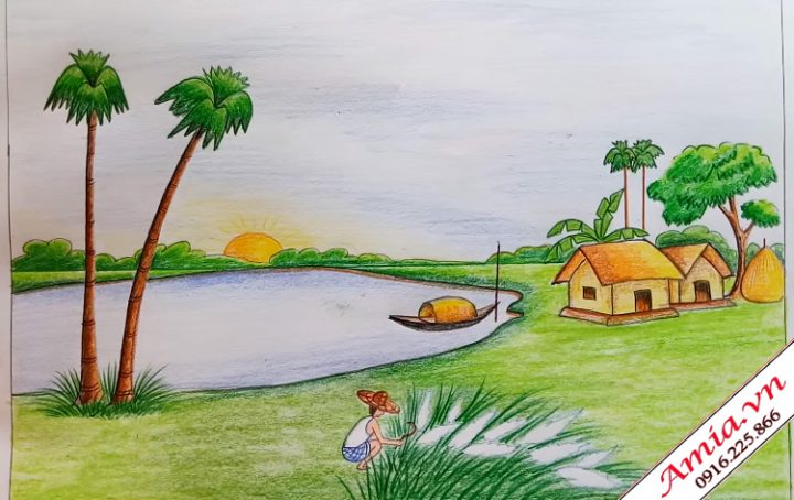 Hướng Dẫn Vẽ Tranh Về Đề Tài Quê Hương Chi Tiết