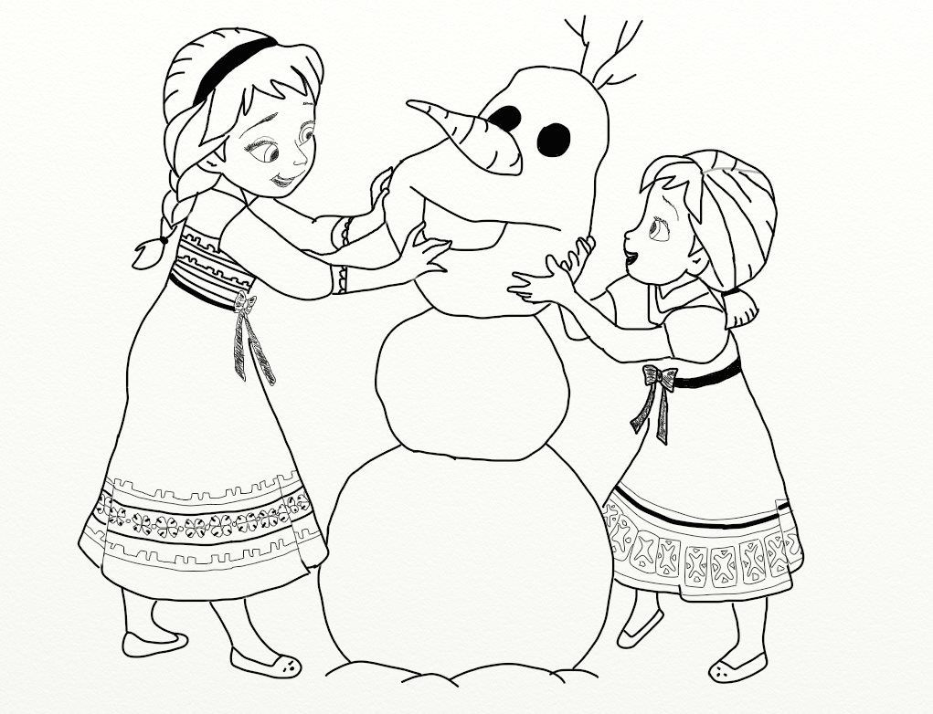 Tranh tô màu công chúa Anna và Elsa cho bé 2 tuổi