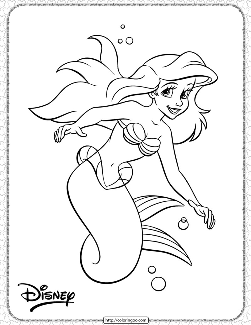 Tranh tô màu công chúa Ariel