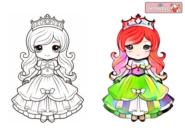 Hình Tô Màu Công Chúa Anime: Khơi Dậy Sáng Tạo Cho Bé Yêu