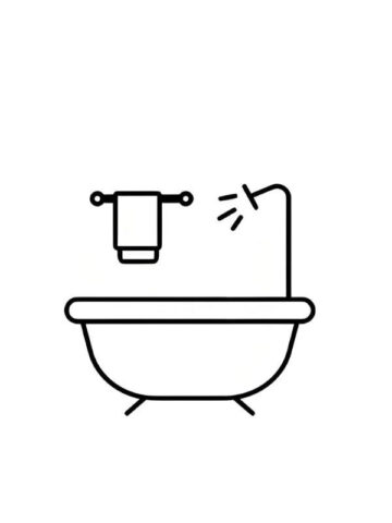 Tranh tô màu đồ dùng gia đình: Bộ nồi, chảo, muỗng trong bếp