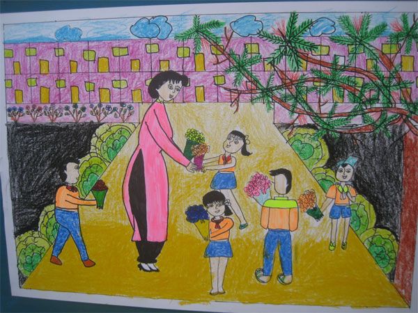Tranh tri ân thầy cô