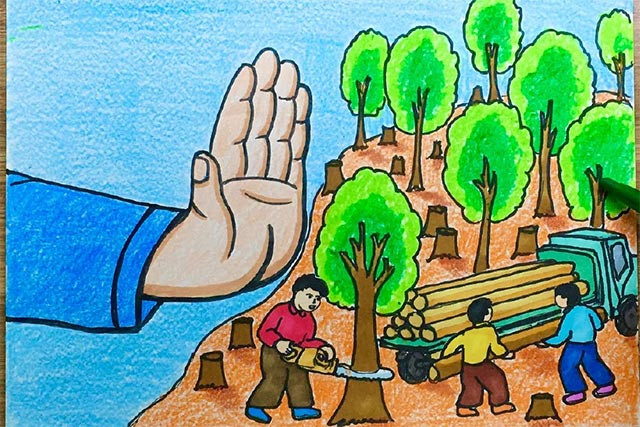 Tranh vẽ bảo vệ môi trường đẹp, nhấn mạnh vai trò của nước sạch