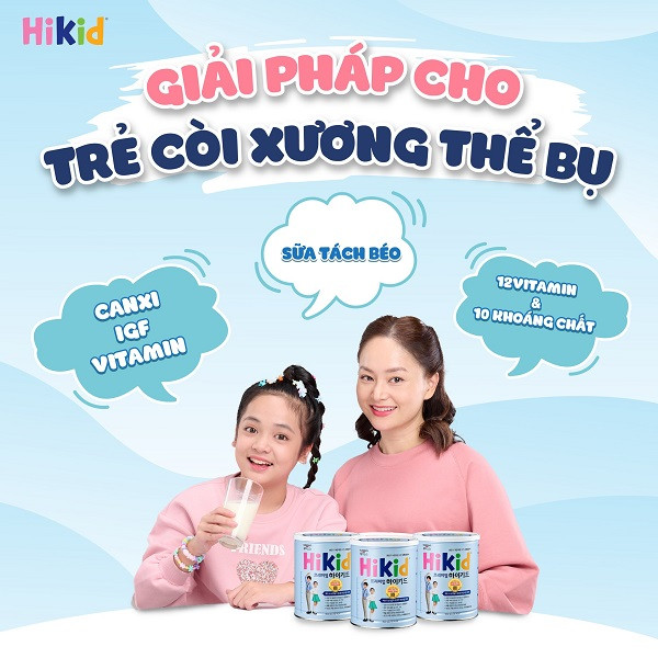 Trẻ em phát triển chiều cao vượt trội với sữa tách béo tăng chiều cao Hikid Premium